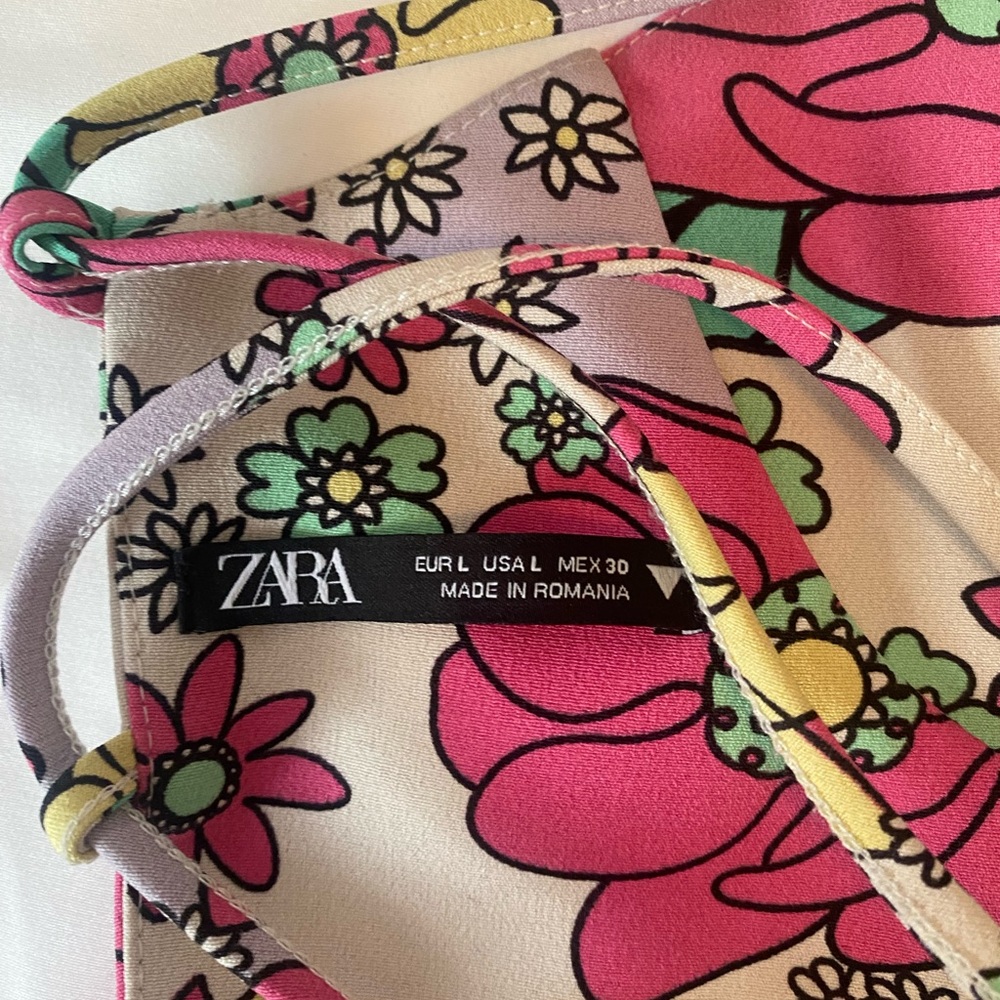 Zara Floral Lace Up Corset Crop Top - Multicolor